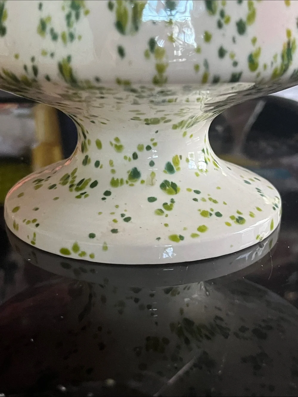 Vintage Handmade 1970’s Studio Pottery White Ceramic Pedestal Vase.